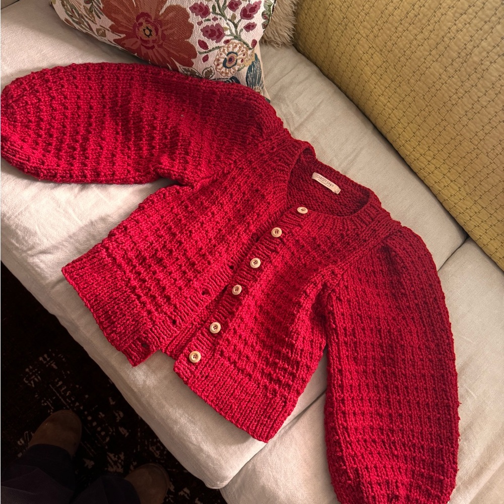 Christy Dawn Red Cardigan medium M